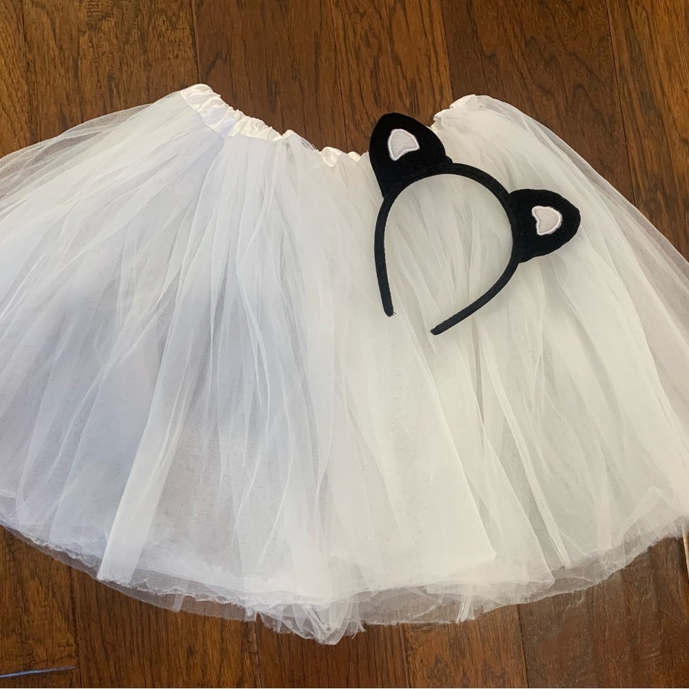 Kitty Cat Headband White Tutu Costume Halloween Girls